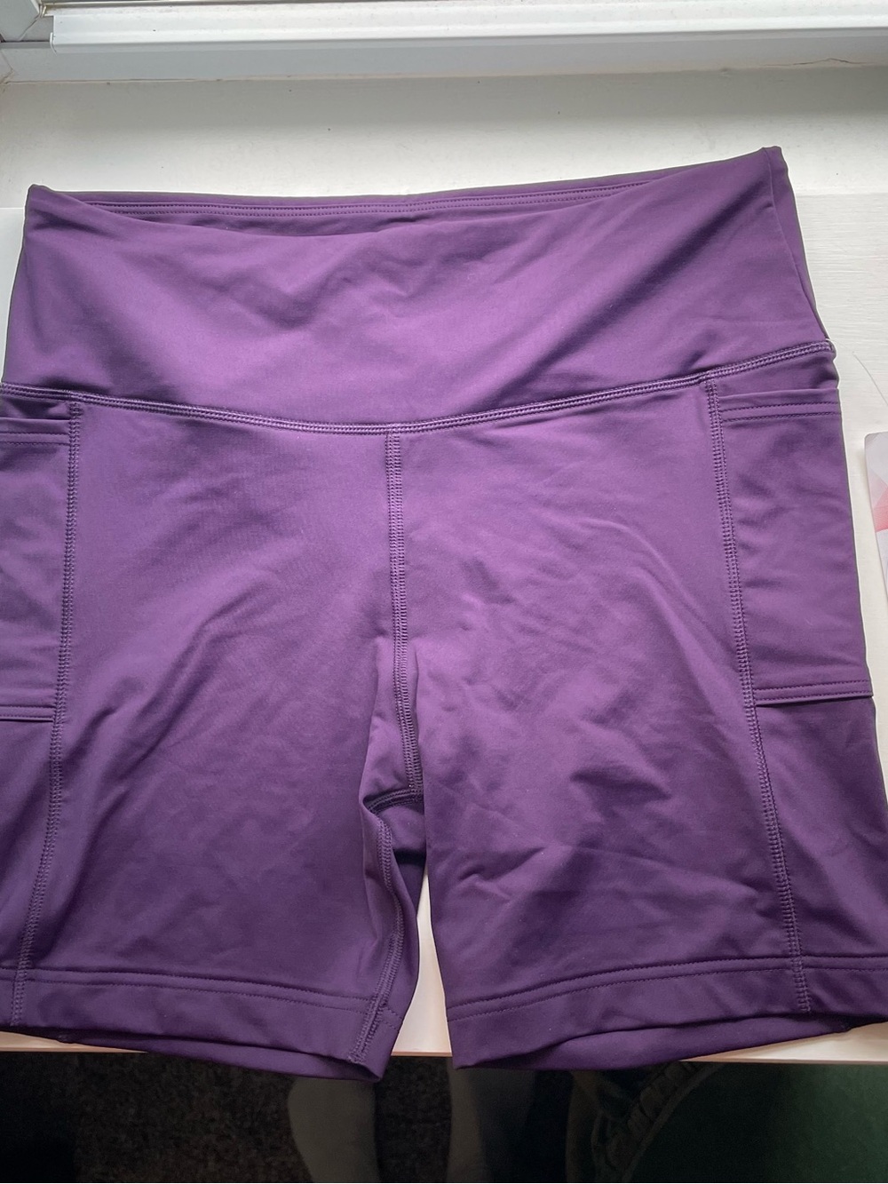 LANDS’ END High-Waist Purple Women’s Quick Dry Swim Shorts